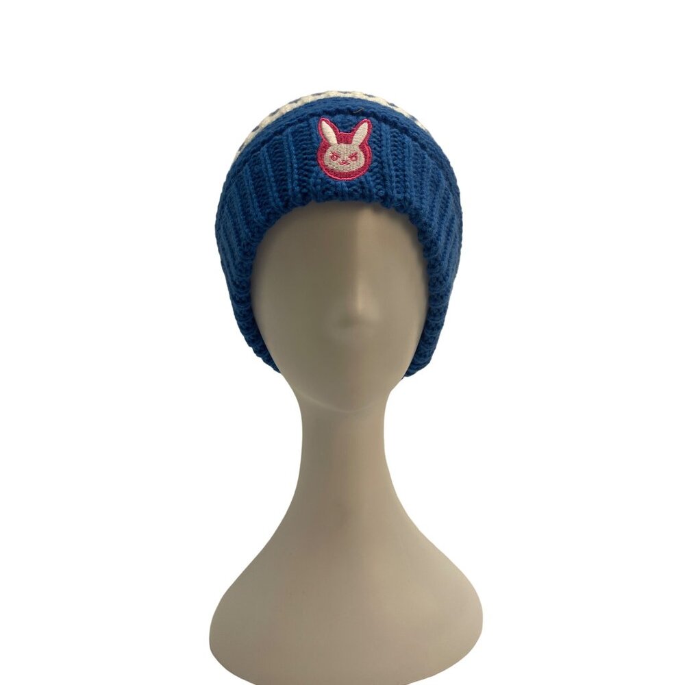 Overwatch Women's White and Blue Beanie Hat  One Size - NWT